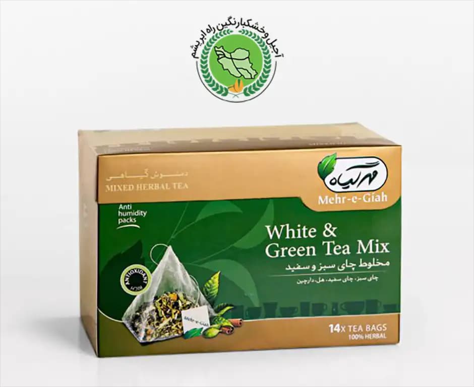 دمنوش مخلوط سبز و سفید مهر گیاه