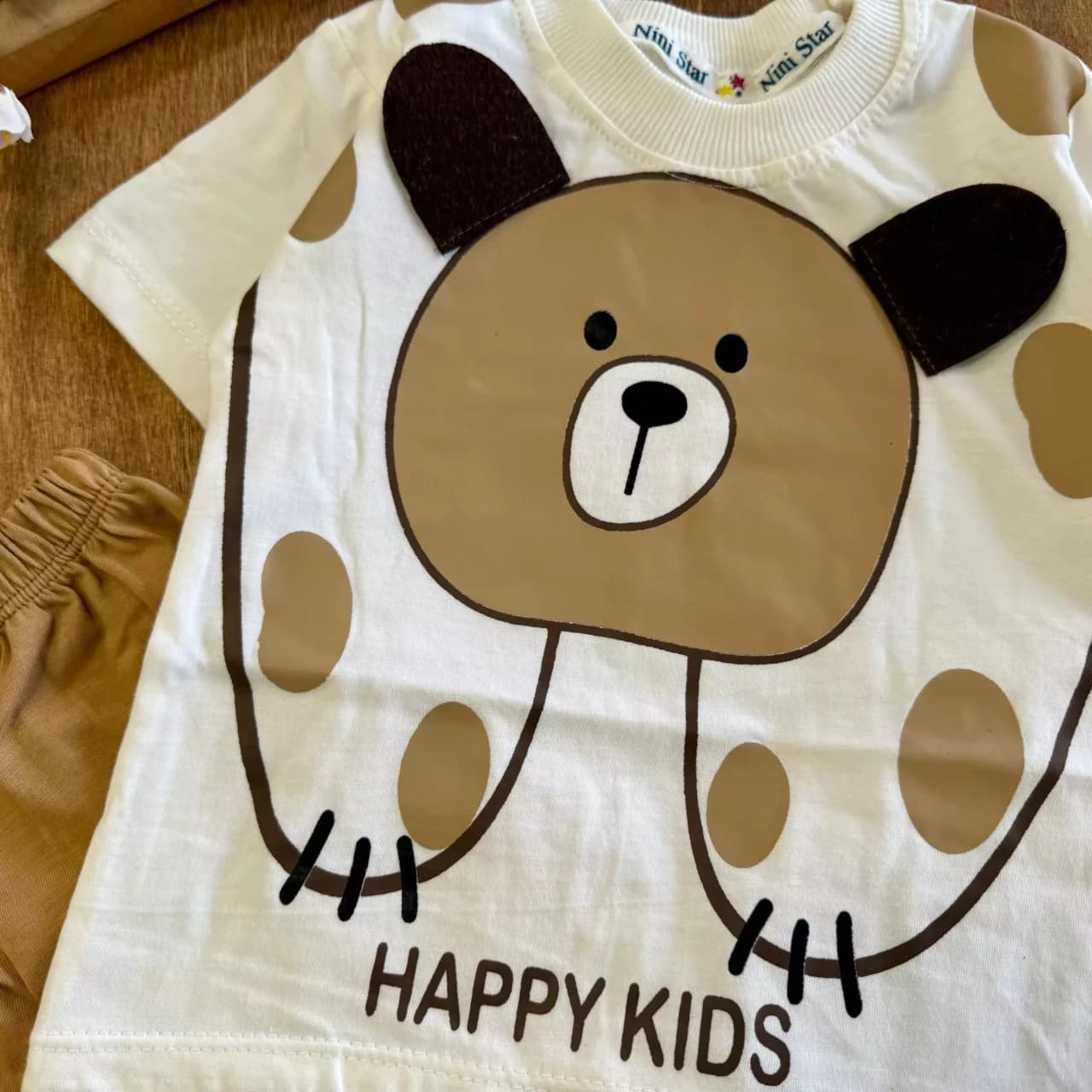 تیشرت شلوارک خرس گوش دار happy kids NS کد 6597 — تصویر ۲