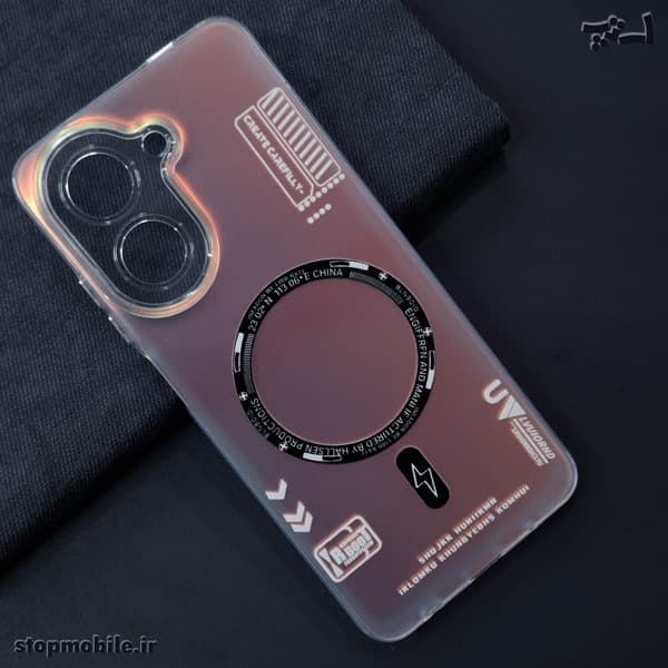 قاب هولوگرامی شیائومی Redmi 13C طرح مگ سیف | محافظ لنز دار و دکمه کرومی