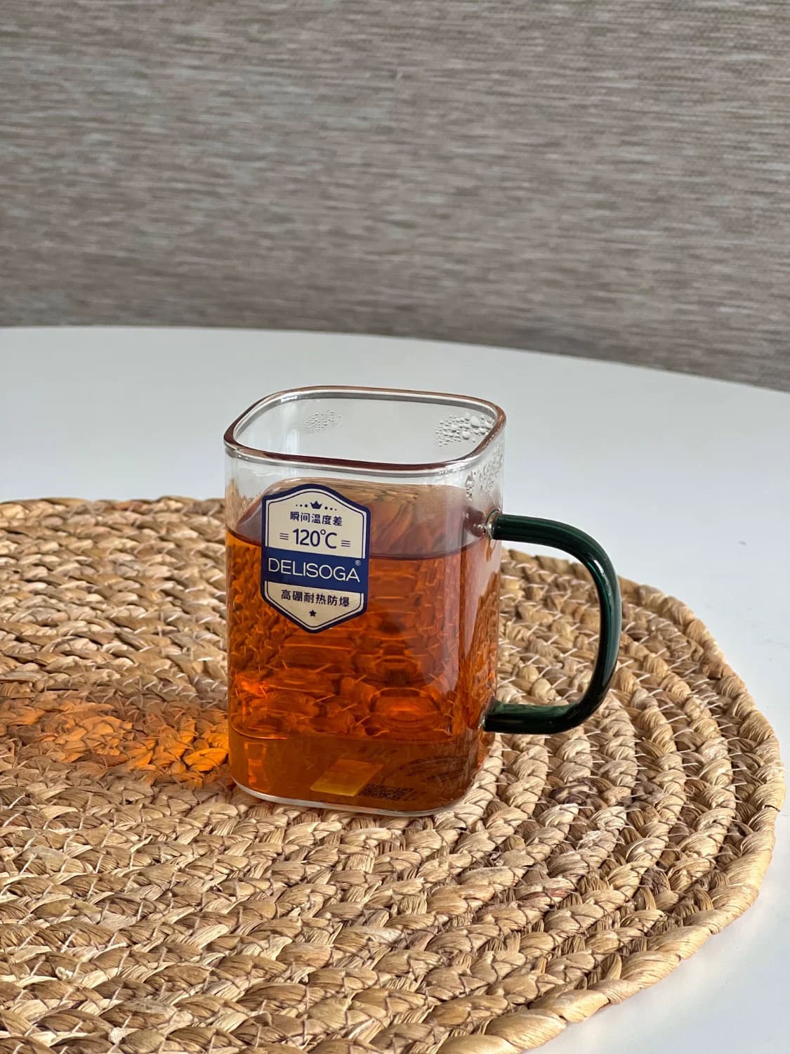 لیوان دسته دار پیرکس مربع دسته رنگی دلی deli — تصویر ۴
