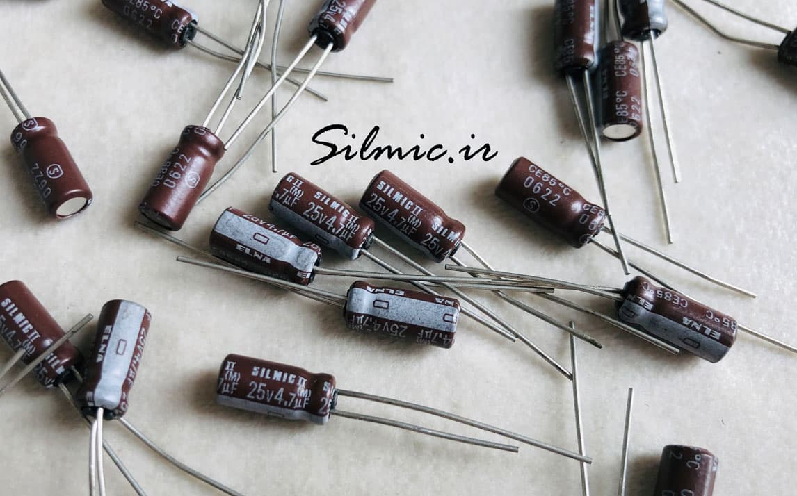 خازن سیلمیک 4.7 میکرو فاراد 25 ولت ELNA های گرید صوتی RFS SILMIC II