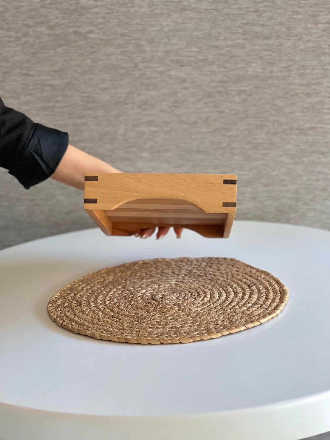 سینی چوبی مستطیلی تریتی مدل ژاپنی سایز کوچک رنگ روشن کد B3610 — تصویر ۳