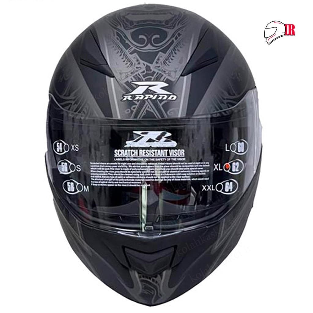 کلاه کاسکت فک متحرک راپیدو 950 طرح BLACK SLV بلوتوث دار — تصویر ۳
