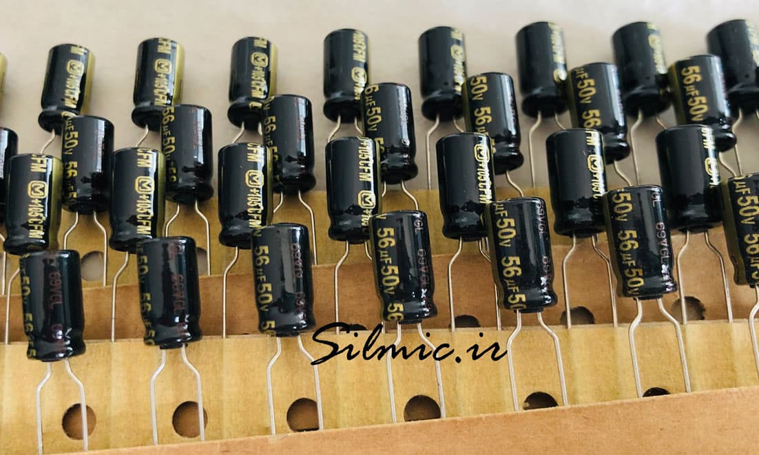 خازن های گرید 56 میکرو فاراد 50 ولت panasonic ژاپن سری fm با ultra low esr — تصویر ۲