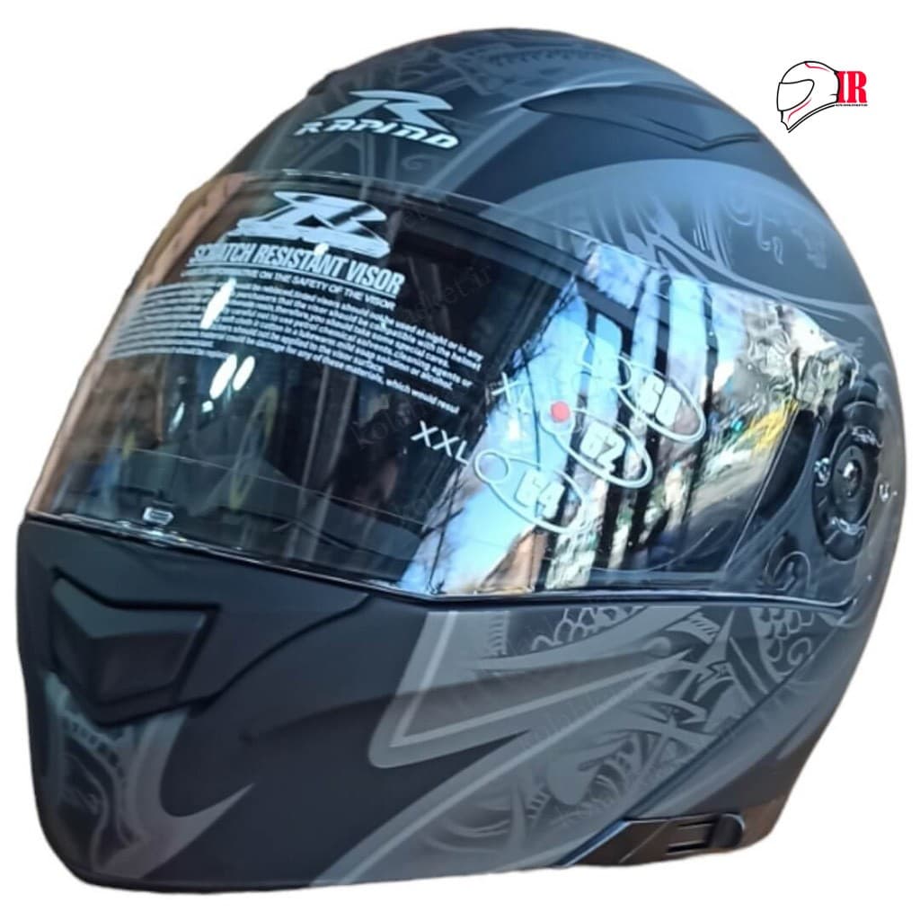کلاه کاسکت فک متحرک راپیدو 950 طرح BLACK SLV — تصویر ۲