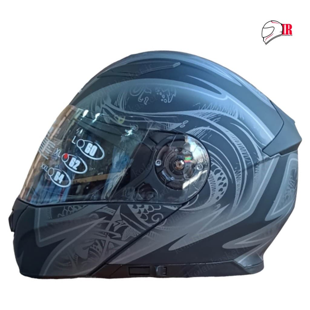 کلاه کاسکت فک متحرک راپیدو 950 طرح BLACK SLV