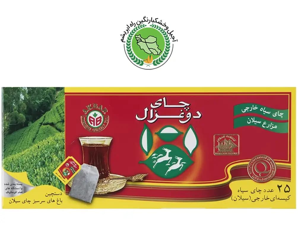 چای دو غزال تی بگ 25 عددی ساده