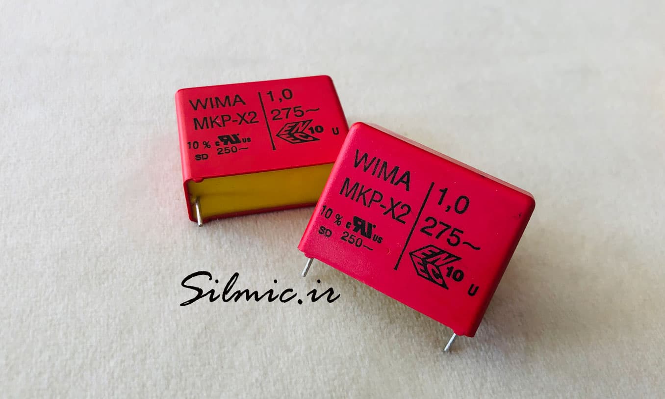 خازن 100 نانو فاراد 275 ولت AC نوع MKP-X2 ساخت WIMA آلمان فیلتر EMI — تصویر ۴