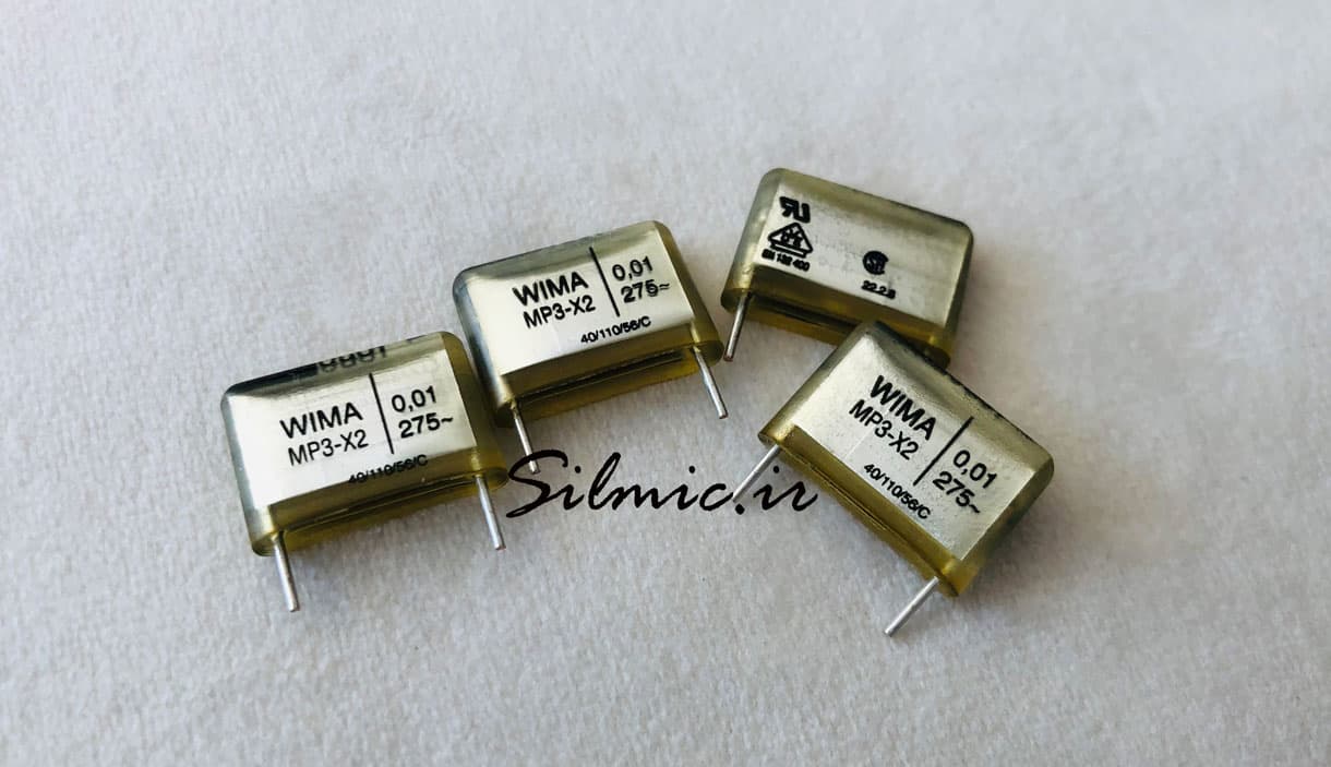 خازن 10 نانو فاراد 275 ولت ac ساخت wima آلمان سری MP3-X2 با سرکوب عالی EMI — تصویر ۲