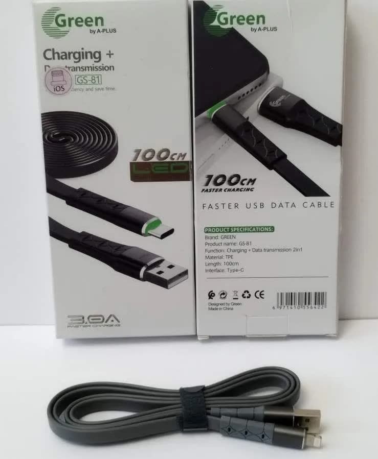 کابل شارژ آیفون ژله‌ای Green مدل GS‑81