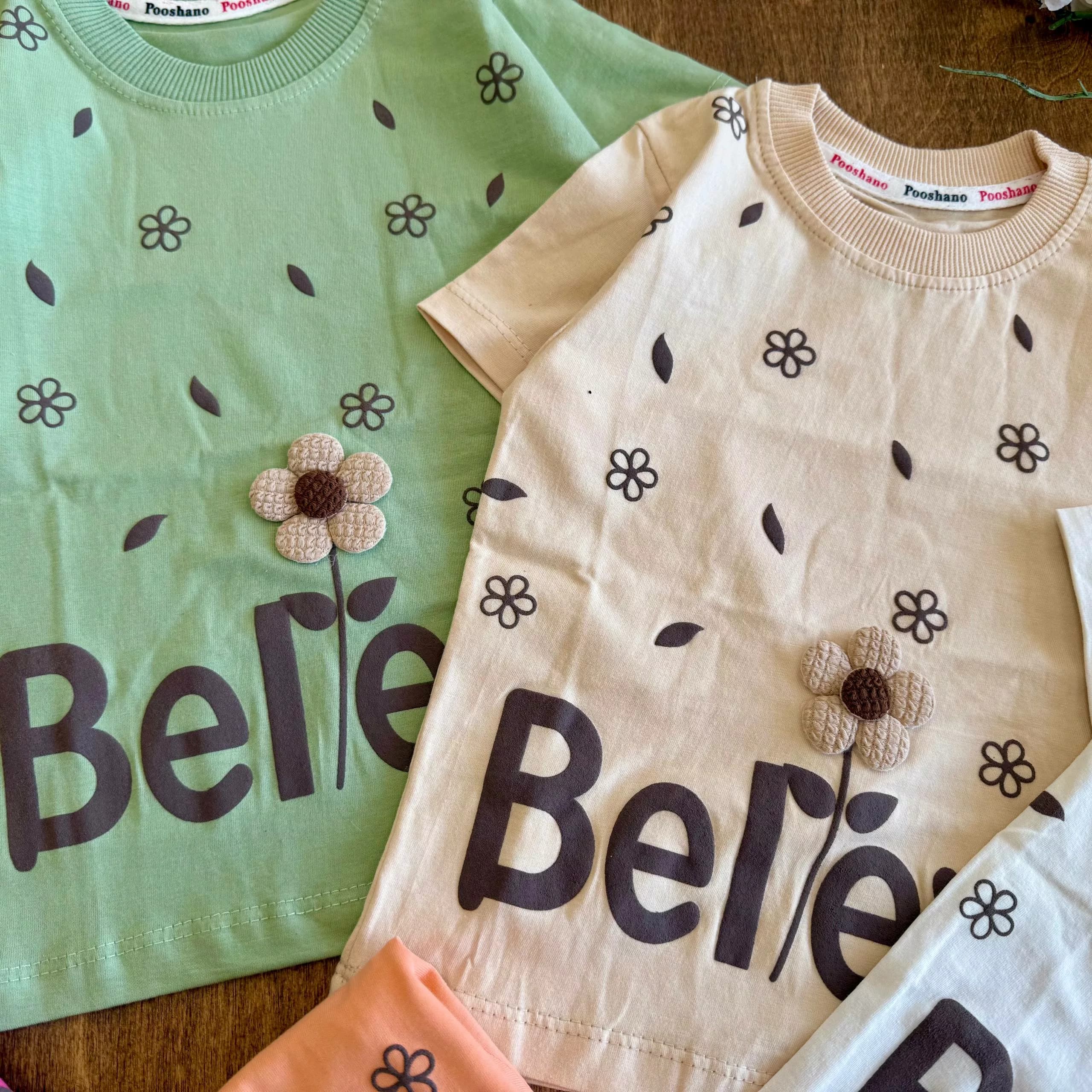 تیشرت تک گل برجسته Believe سایز 40 تا 65 کد 6557 — تصویر ۲