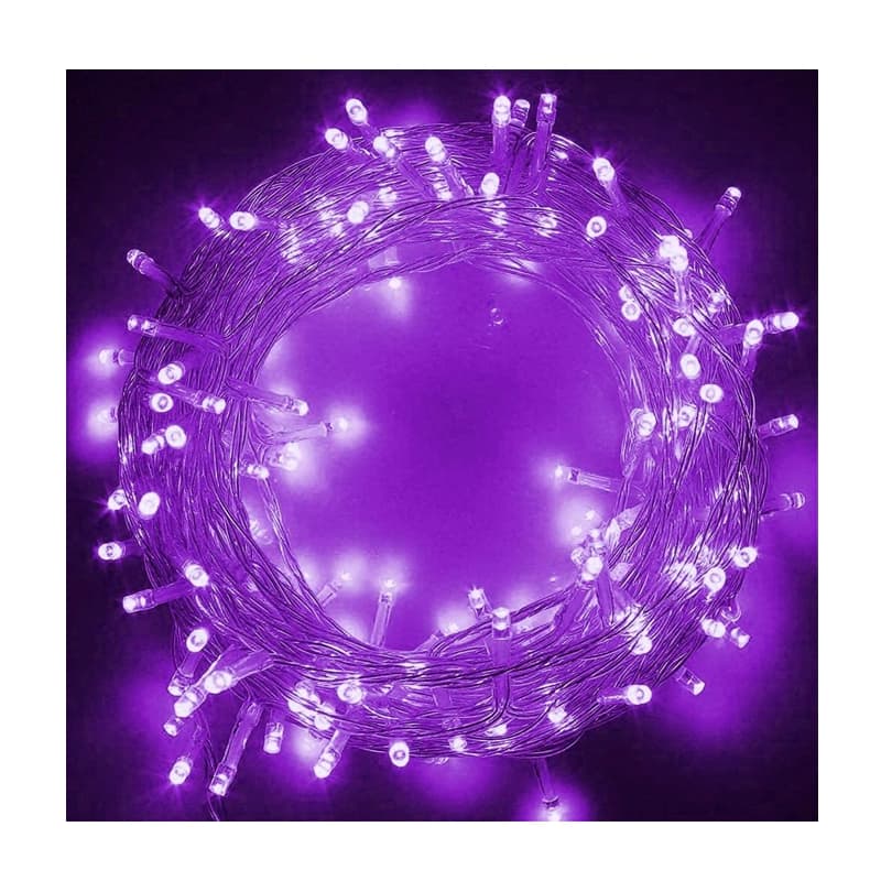 ریسه سوزنی رنگ بنفش ۱۰ متری پنج حالت نور – ۱۰۰ عدد LED باکیفیت — تصویر ۲