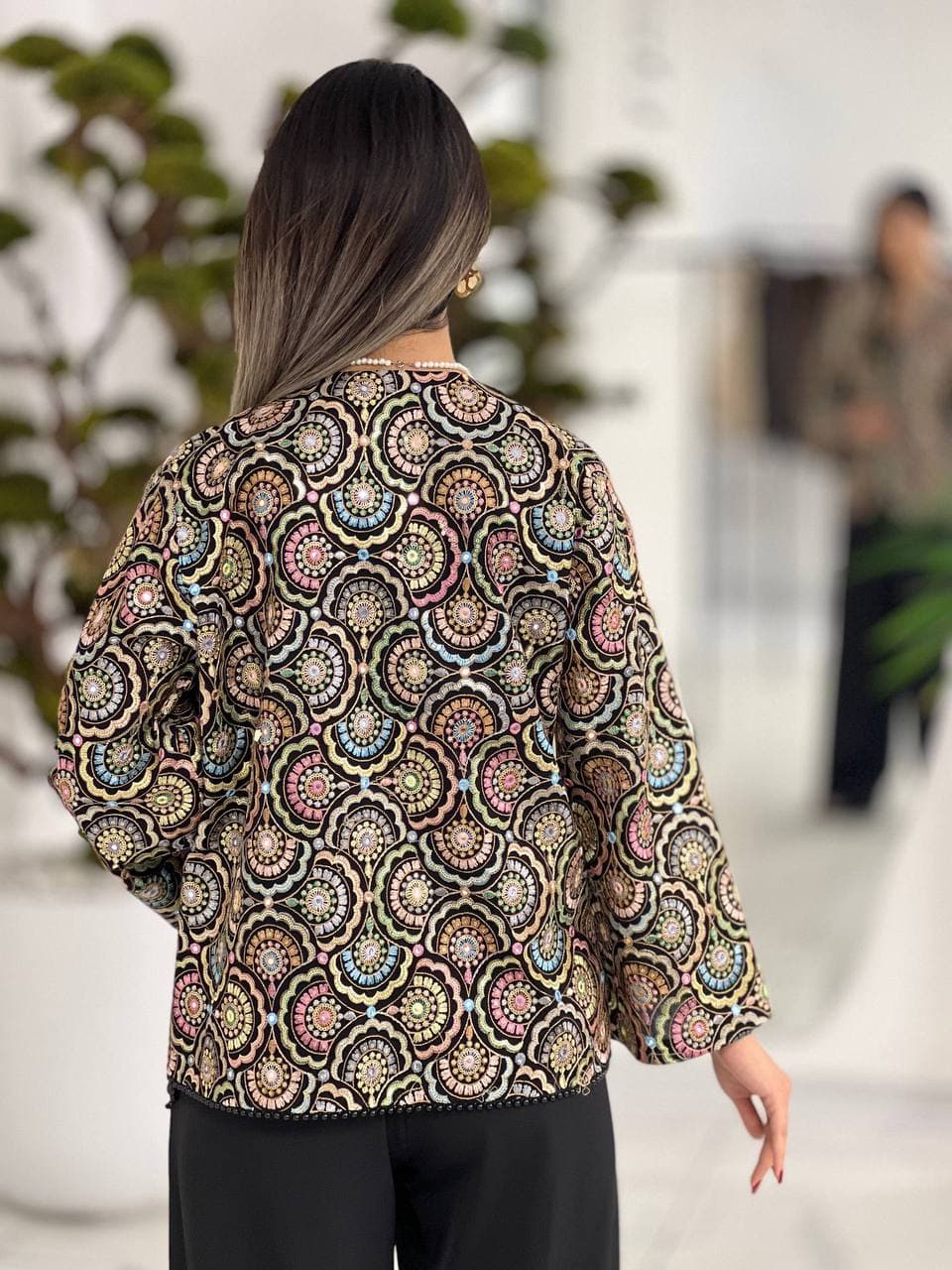 مانتو کراپ کتی هندی مروارید دوزی — تصویر ۵