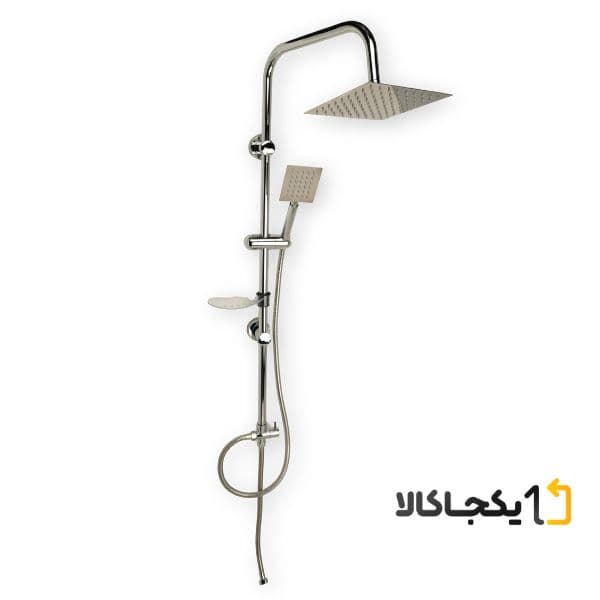 علم دوش حمام مدل یونیورست 101 استیل کروم مربعی