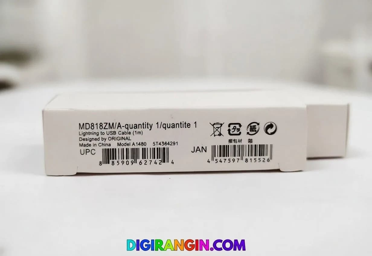 کابل آیفون پکدار مدل MD818ZM/A | کابل اورجینال لایتنینگ اپل | دیجی رنگین — تصویر ۲