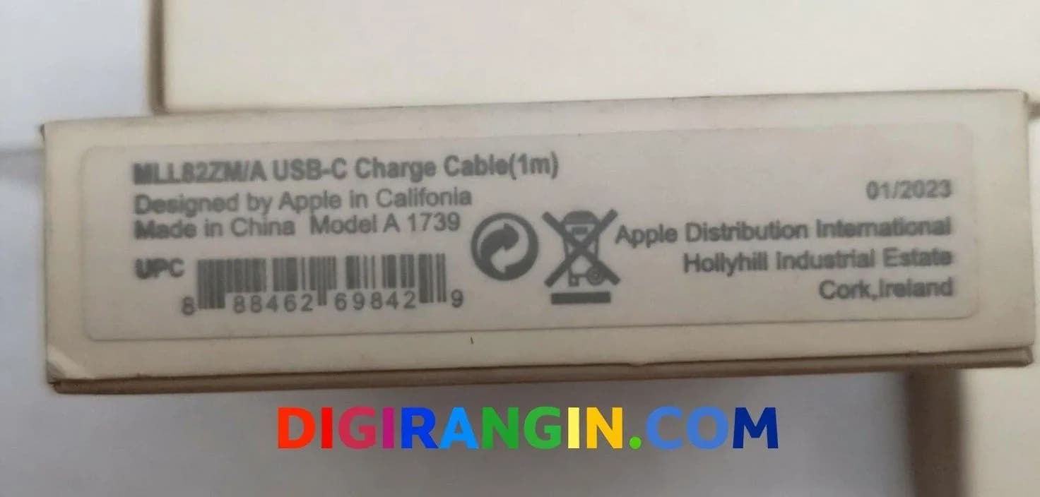 کابل دو سر تایپ سی آیفون مدل MLL82M/A | کابل USB-C اپل اورجینال 1 متری | دیجی رنگین — تصویر ۲