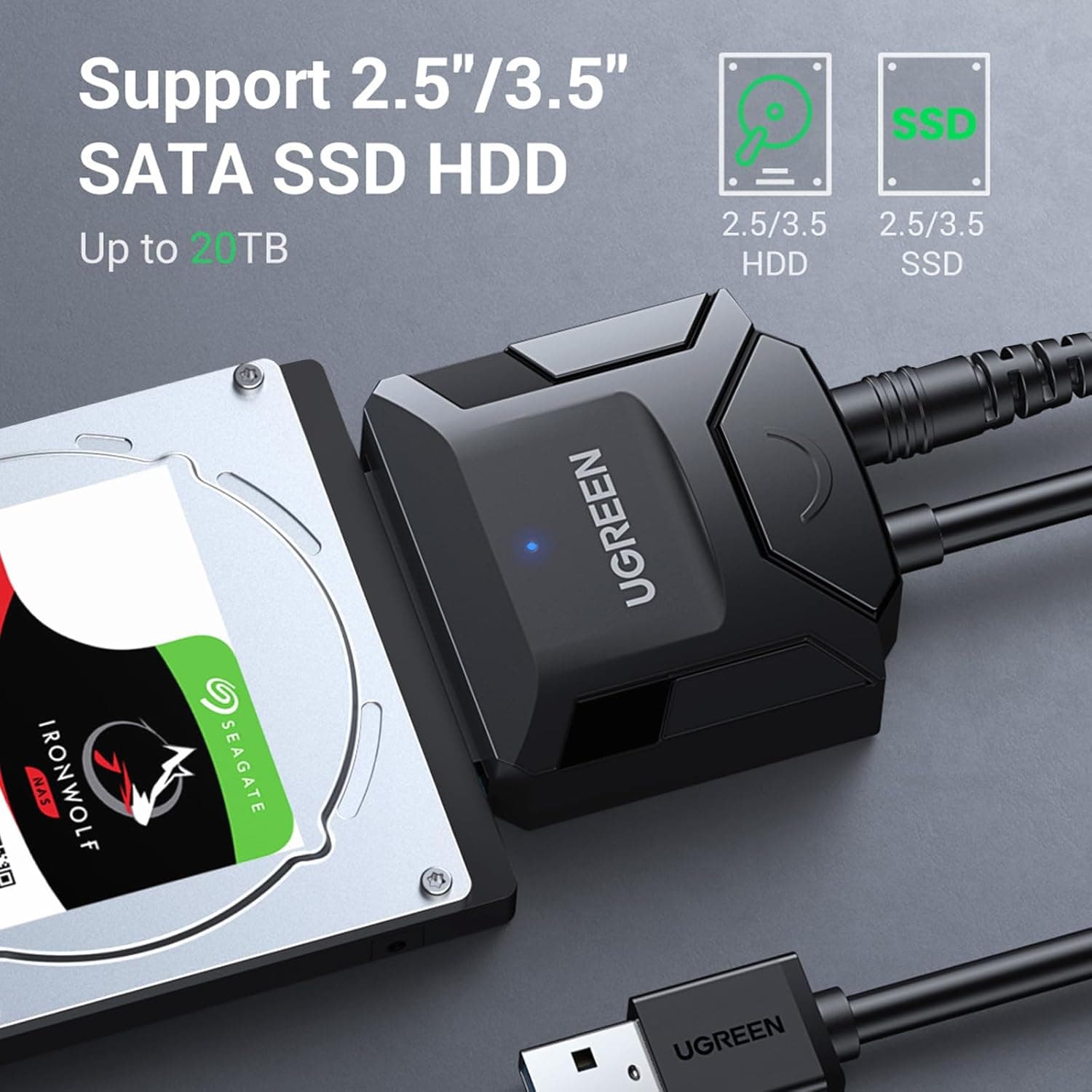مبدل USB 3.0 به SATA 3.0 یوگرین مدل 20953 — تصویر ۲