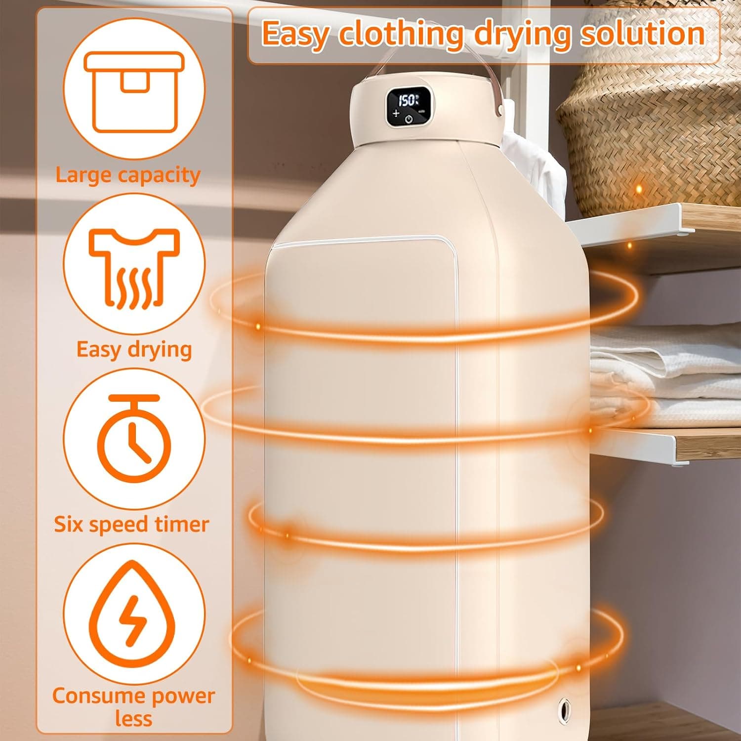 خشک‌کن قابل حمل لباس (Portable Clothes Dryer) — تصویر ۳