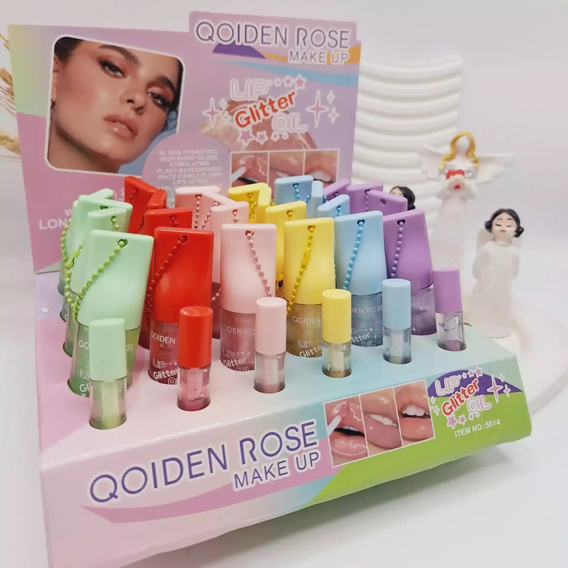 لیپ گلاس فانتزی QOIDEN ROSE مدل آویز دار