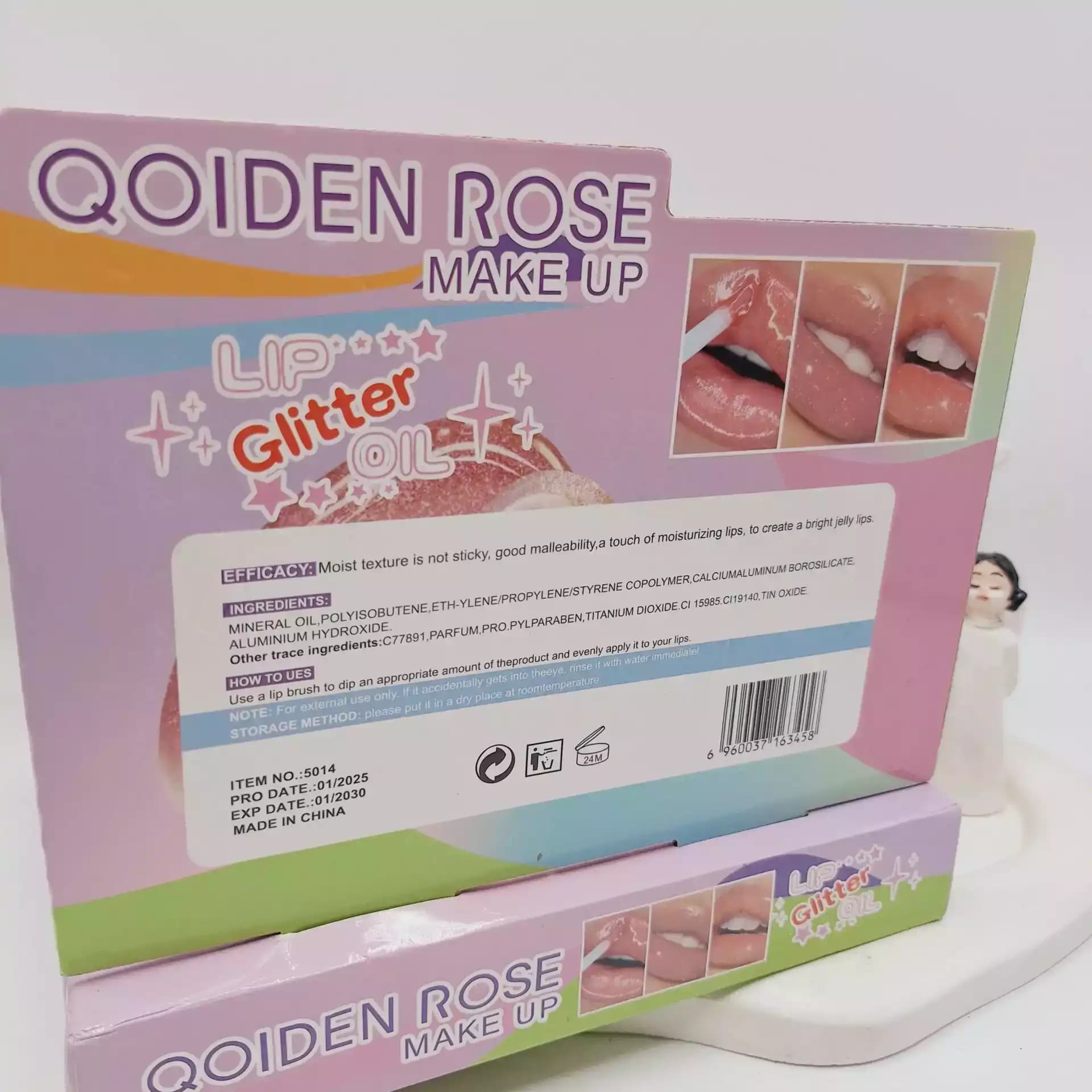 لیپ گلاس فانتزی QOIDEN ROSE مدل آویز دار — تصویر ۳