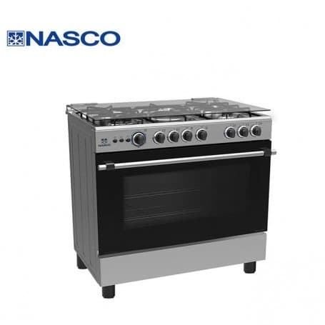 nasco gazinière 5 feux – nasgc-lme90i – gris