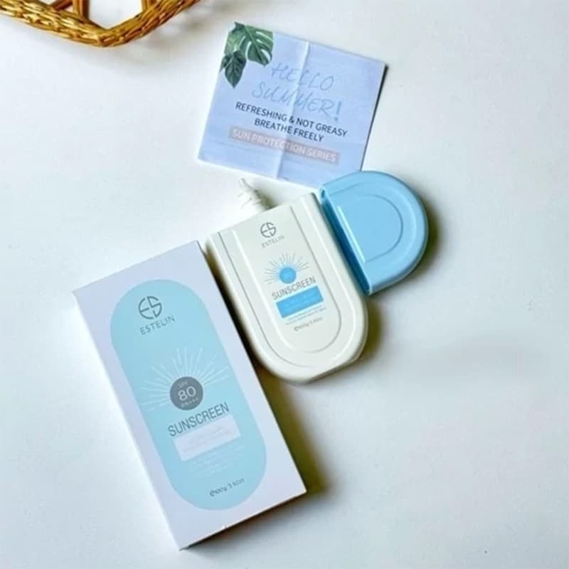 کرم ضد آفتاب بی رنگ استلین spf80 وزن 100 گرم آبی