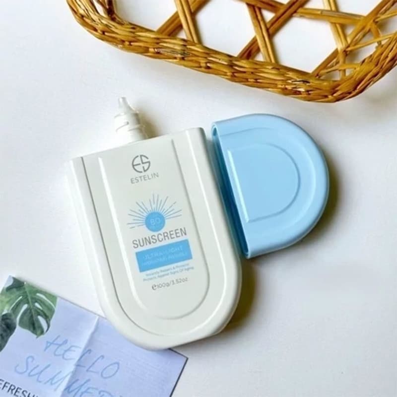 کرم ضد آفتاب بی رنگ استلین spf80 وزن 100 گرم آبی — تصویر ۳