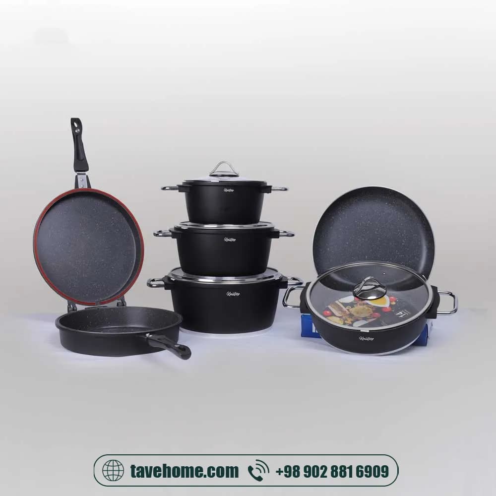 سرویس قابلمه 11 پارچه کی مولر مدل مونیخ <span> Kmullerr Munich 11pcs pot set (14100043)</span> — تصویر ۲