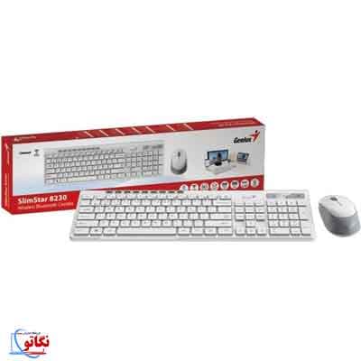 کیبورد ماوس بی سیم جنیوس 8230 سفید — تصویر ۳