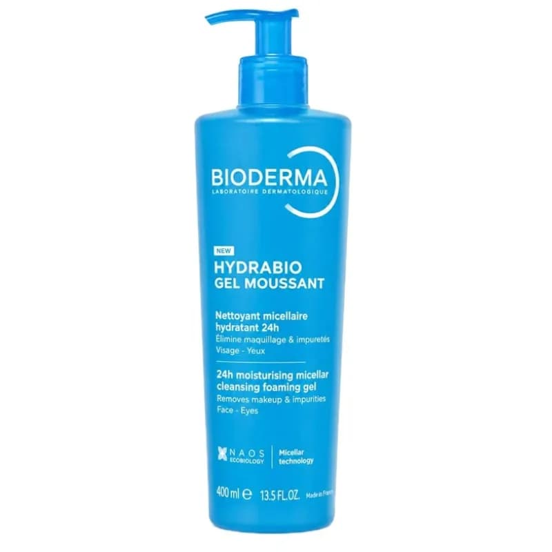 ژل شستشوی صورت بایودرما مدل Hydrabio Gel Moussant حجم 400 میلی لیتر