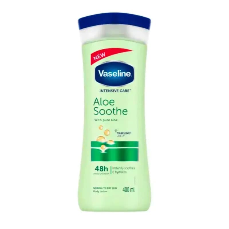 لوسیون بدن وازلین مدل Aloe Soothe مناسب پوست خشک حجم 400 میلی لیتر
