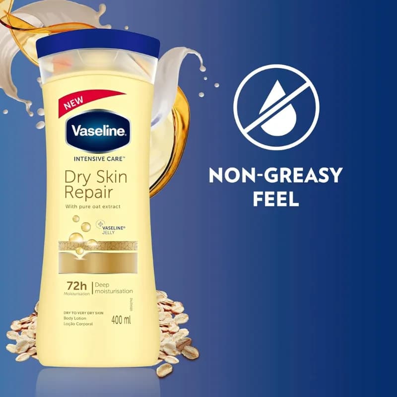 لوسیون بدن وازلین مدل Dry Skin Repair مناسب پوست خشک حجم 400 میلی لیتر — تصویر ۸
