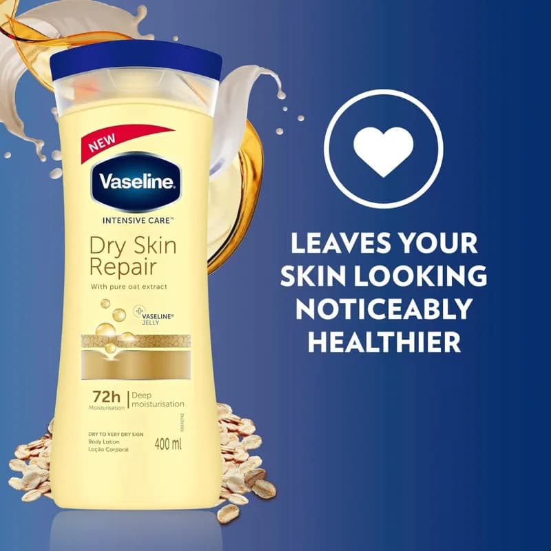 لوسیون بدن وازلین مدل Dry Skin Repair مناسب پوست خشک حجم 400 میلی لیتر — تصویر ۶