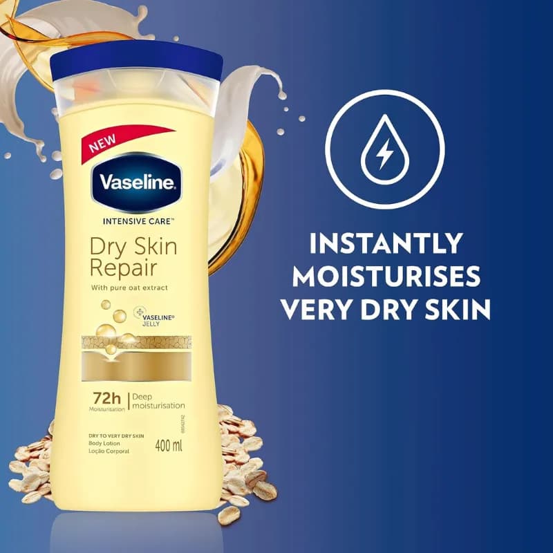 لوسیون بدن وازلین مدل Dry Skin Repair مناسب پوست خشک حجم 400 میلی لیتر — تصویر ۷