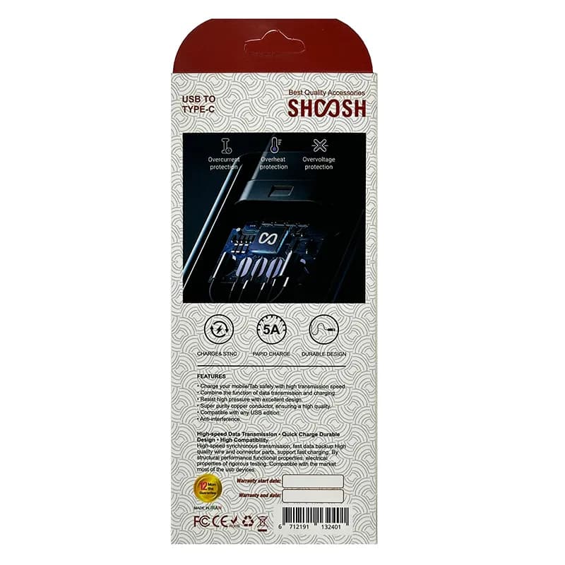 کابل تایپ سی مدل SH401C برند SHOOSH — تصویر ۲