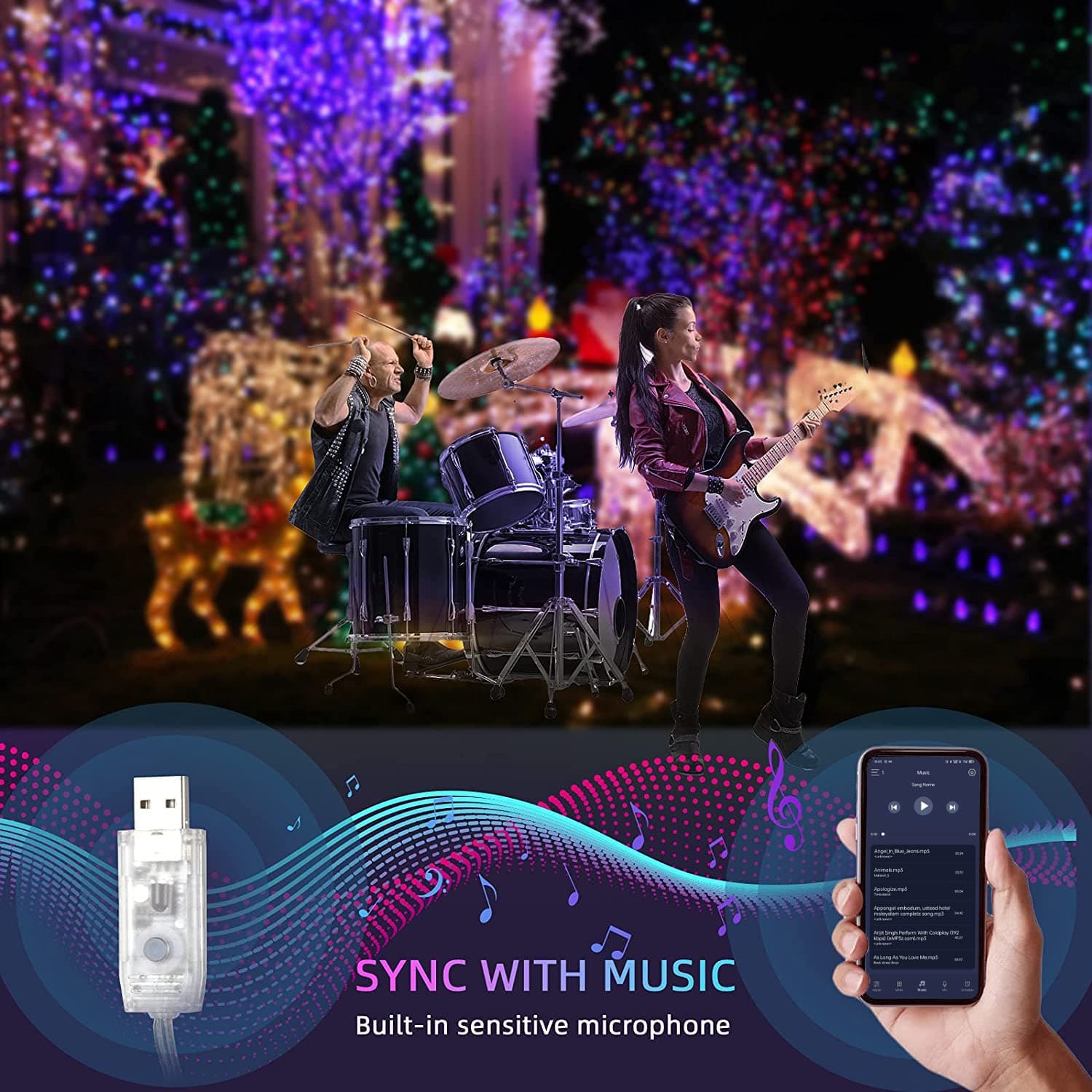 ریسه RGB ده متری گیمینگ هوشمند مدل SO-1 با اتصال USB و بلوتوث – با رقص نور حساس به صدا — تصویر ۳