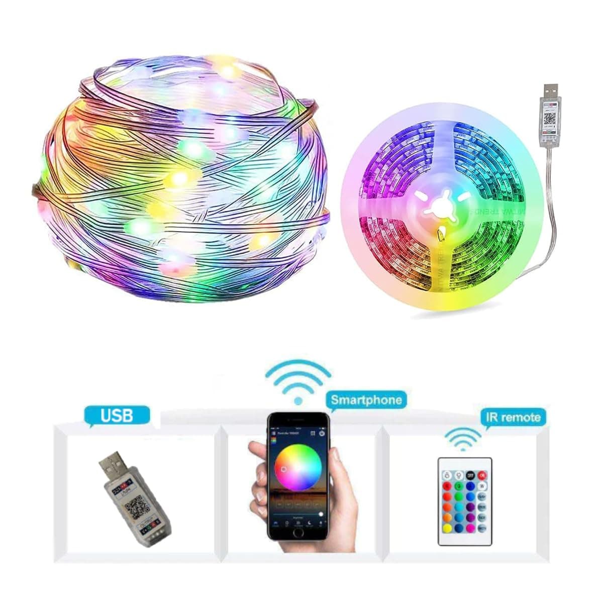 ریسه RGB ده متری گیمینگ هوشمند مدل SO-1 با اتصال USB و بلوتوث – با رقص نور حساس به صدا — تصویر ۷