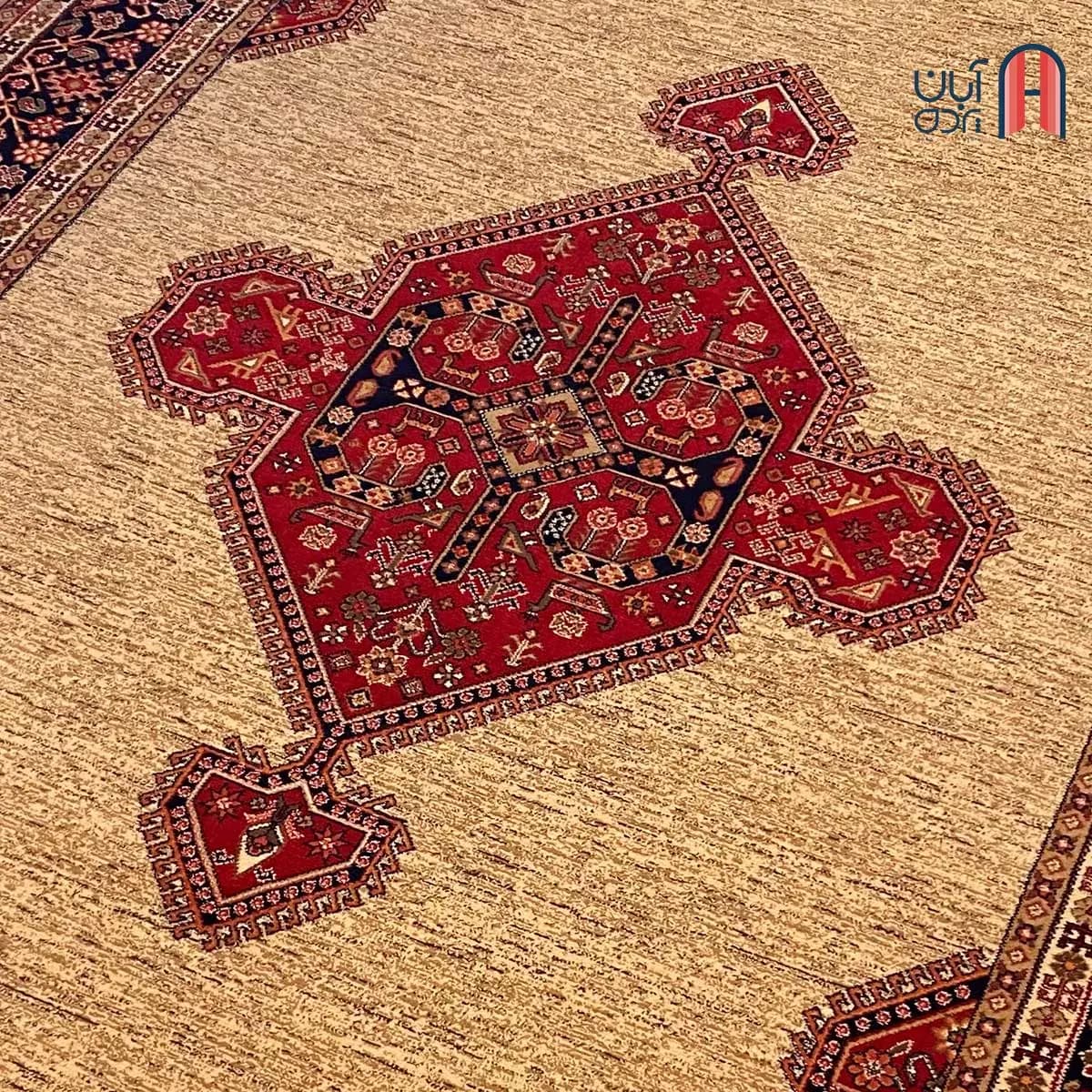 فرش کلکسیون خزان کد فرش 1-419، رنگ بژ چهارمتری — تصویر ۲