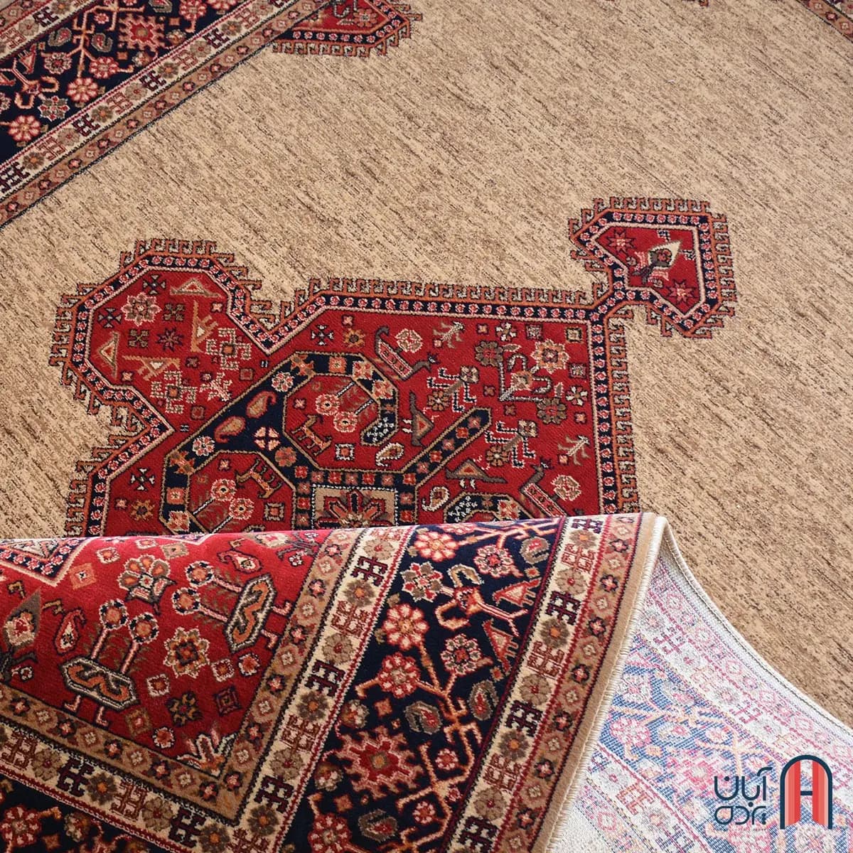 فرش کلکسیون خزان کد فرش 1-419، رنگ بژ چهارمتری — تصویر ۴