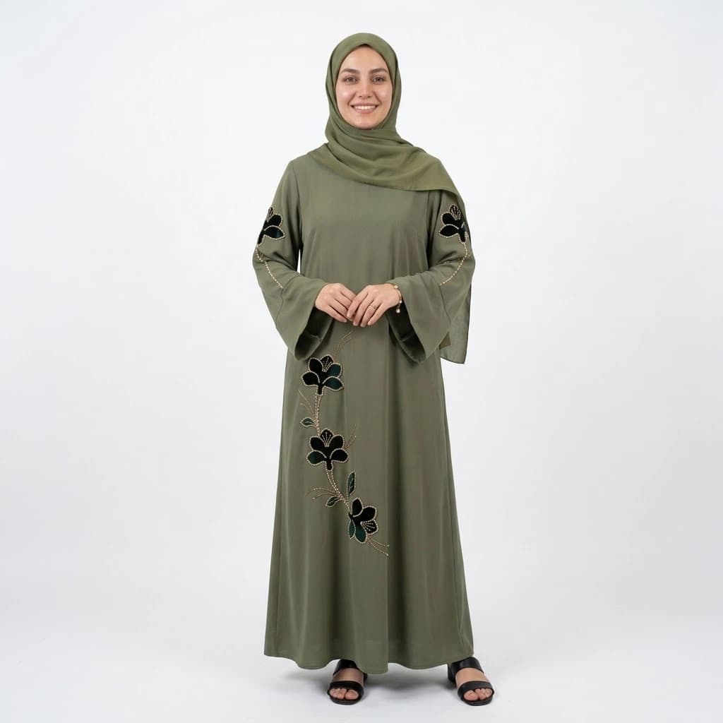 عبای جواهر دوزی نیلوفر — تصویر ۳