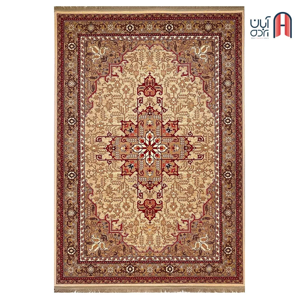 فرش کلکسیون خزان کد فرش 2-408، رنگ بژ چهارمتری