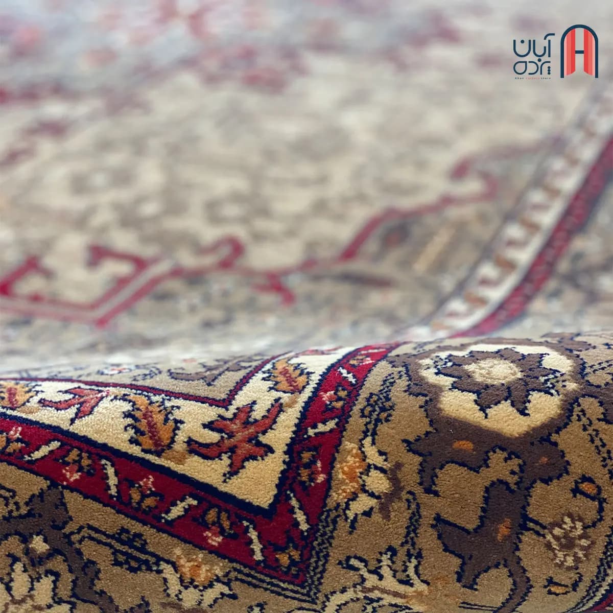 فرش کلکسیون خزان کد فرش 2-408، رنگ بژ چهارمتری — تصویر ۴