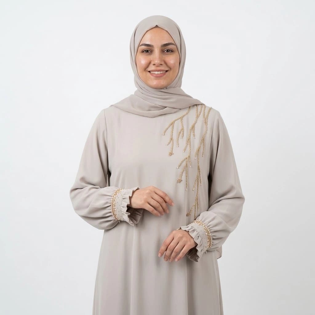 مانتوعربی جواهردوزی شاخه‌ای