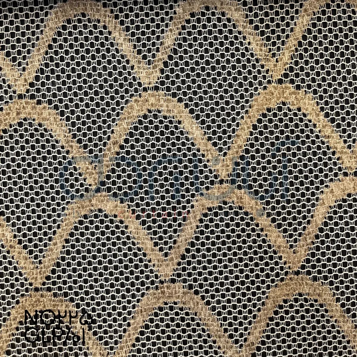 پرده دومکانیزم طرح لونه زنبوری رنگ طلایی — تصویر ۳