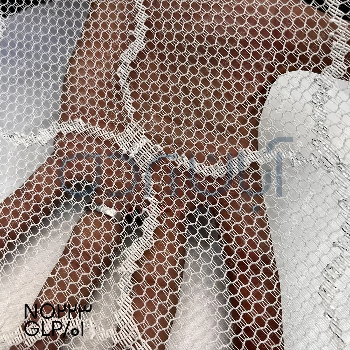 پرده دو مکانیزم طرح لوزی رنگ طوسی روشن — تصویر ۲