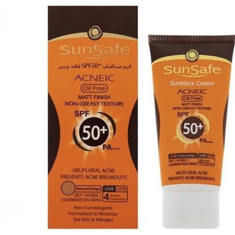 کرم ضد آفتاب سان سیف Sun Safe آکنیک SPF50 حجم 50 میلی لیتر