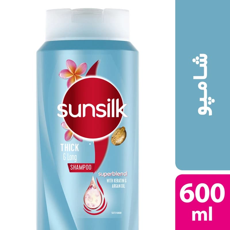 شامپو مو سان سیلک مدل Thick and Long حجم 600 میلی لیتر