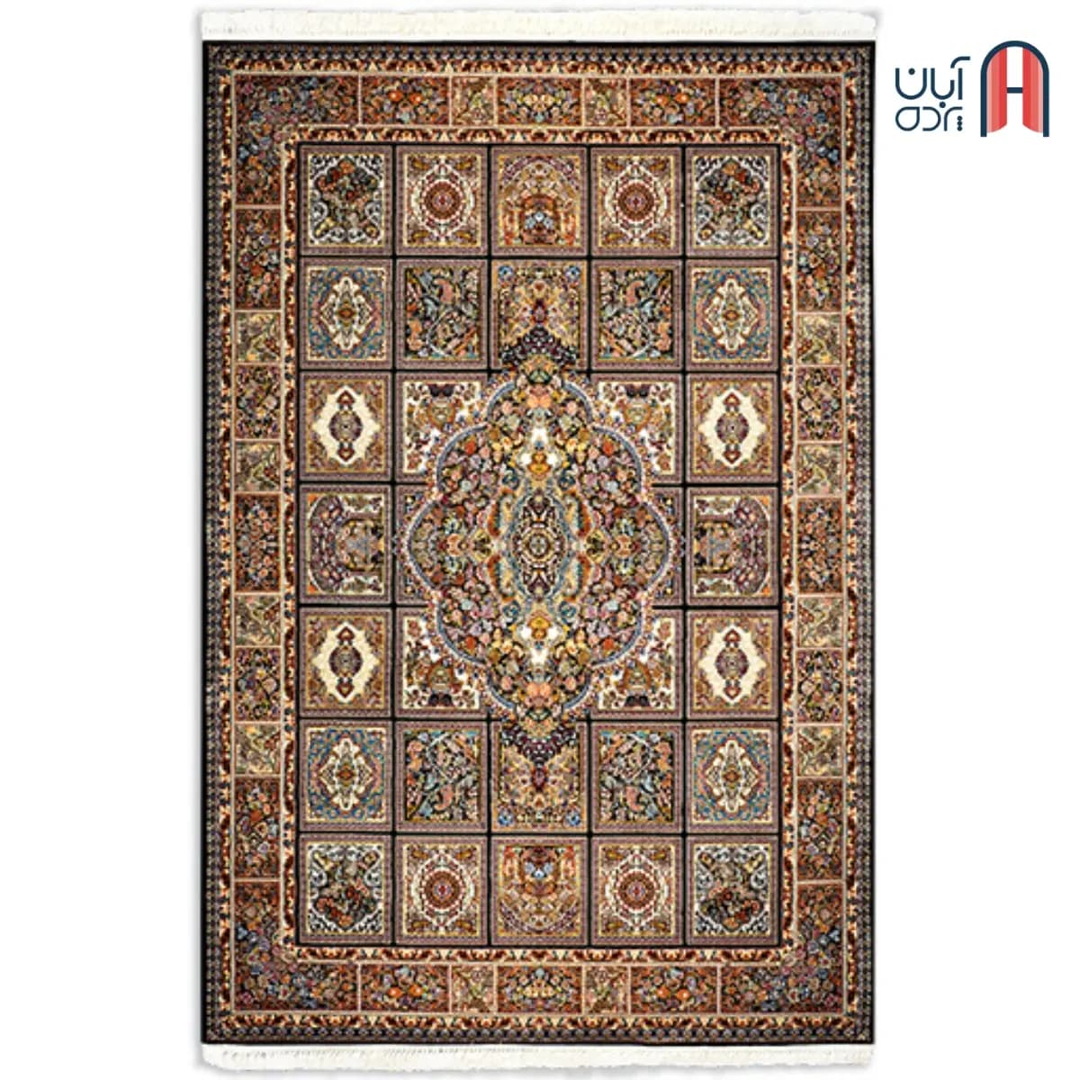 فرش کلکسیون کلاسیک کد N-125، رنگ سرمه ای چهارمتری