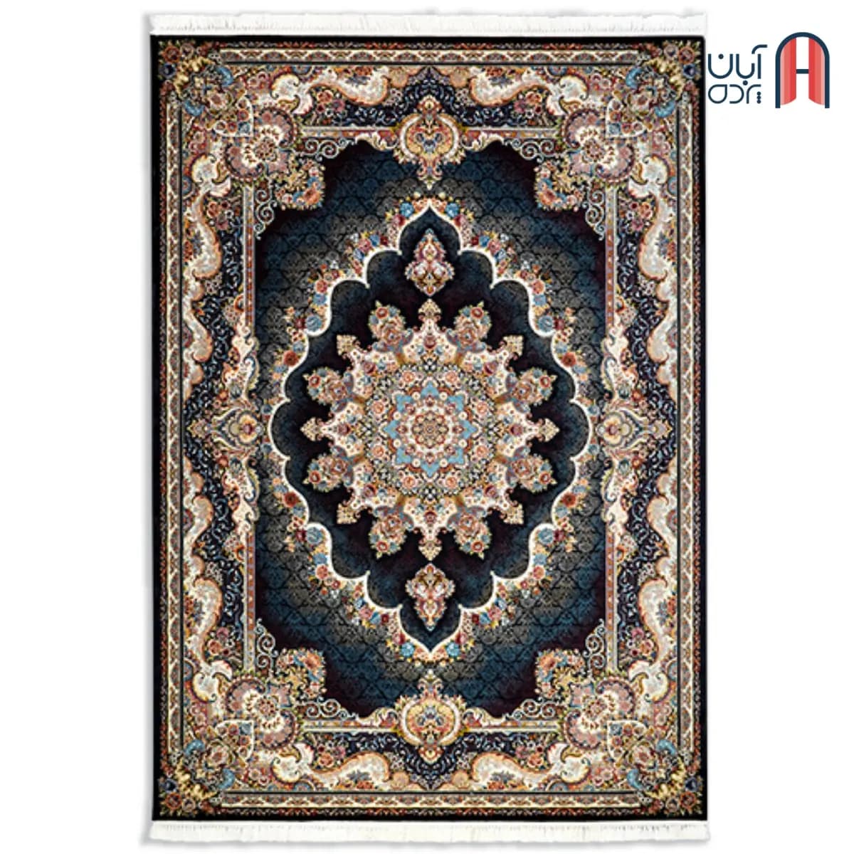 فرش کلکسیون کلاسیک کد N-101، رنگ سرمه ای چهارمتری