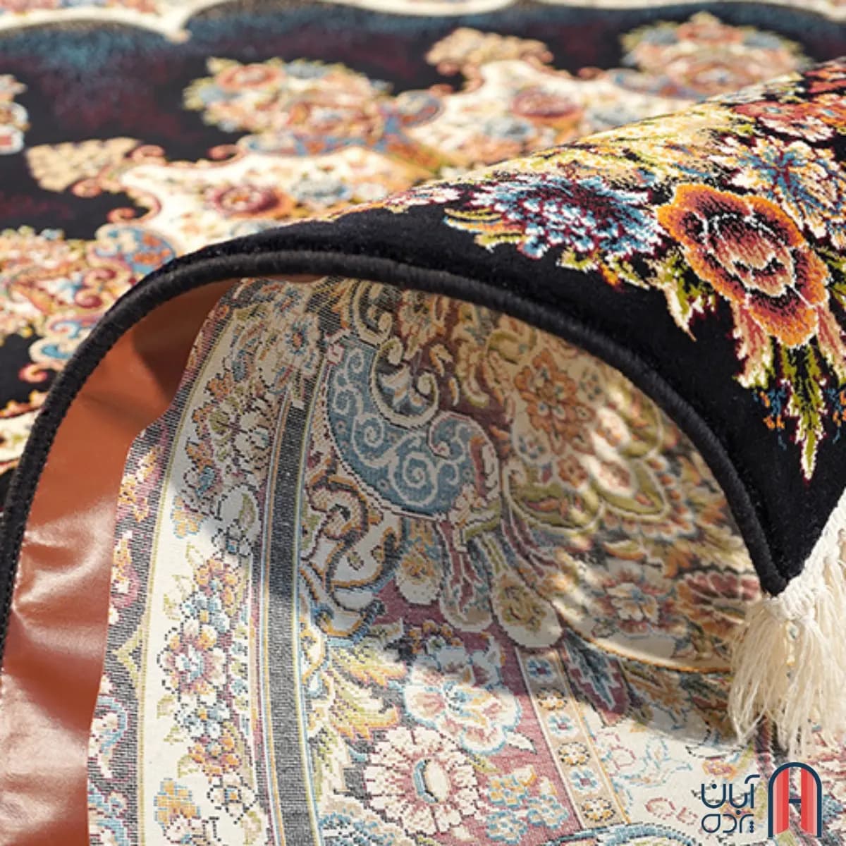 فرش کلکسیون کلاسیک کد N-101، رنگ سرمه ای چهارمتری — تصویر ۶